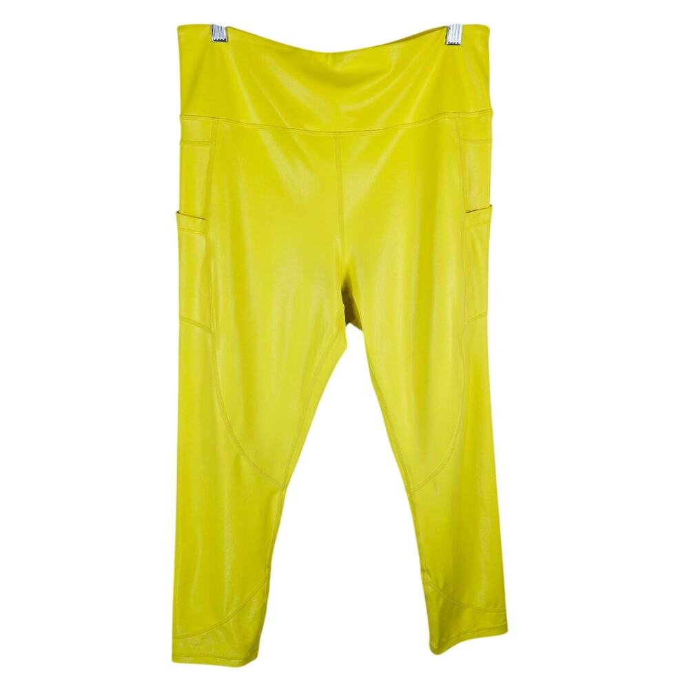 Zyia Vibrant Yellow High Rise Athletic Hiking Yoga Women's Leggings 16-18
